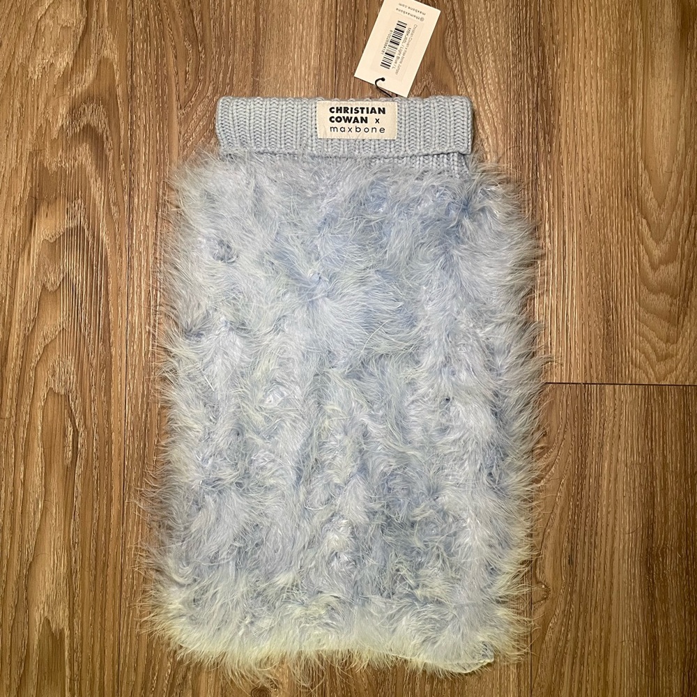 BNWT CHRISTIAN COWAN x maxbone Feather Dog Jumper in Light Blue - Size L